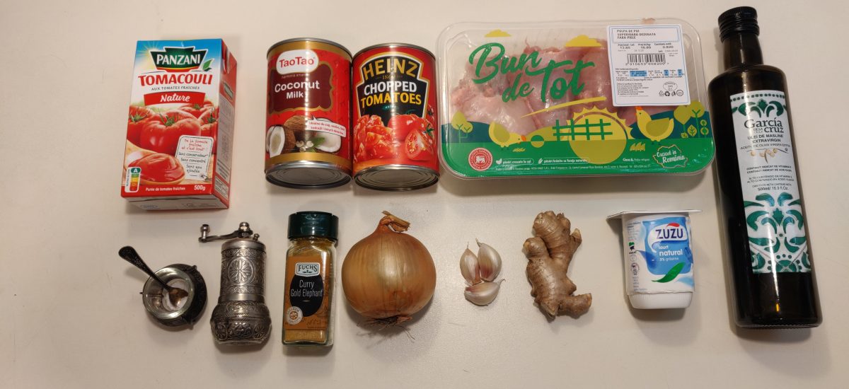 ingrediente curry cu pui